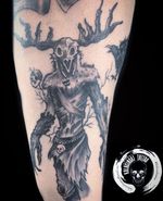 Creepy Deer Skull Monster Tattoo
