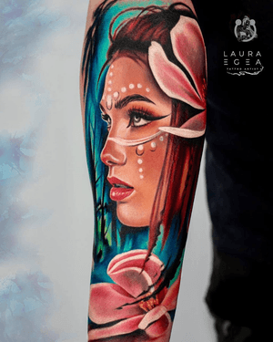 Watercolor tattoo style