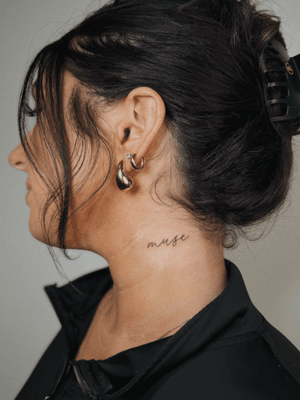 Small lettering tattoo style