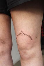Delicate Dotwork Ornamental Knee Tattoo