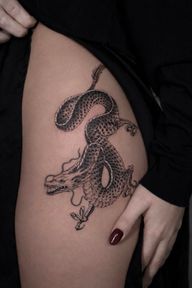 Black and Gray Japanese Dragon