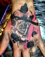 Pink trash polka. . . . . . . . . . . #art #artistsoninstagram #trending #trashpolkatattoo #trashpolka #tattooapprentice #tattoostyle #tatuajes #tattoo #tattooist #tattoos #tattooideas #tatuaje #tattooaftercare #tattooartist #tattooart #blackandgreytattoo #colortattoo #rosetattoo #pinktattoo #handtattoo