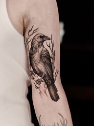 dybuk ink | tatuaż | wrona | mroczny | ptak | realizm | dotwork | graficzny | kraków Dziękuję @artur_zegadlewicz ! Masz pomysł na dziarę? Napisz i umów się na bezpłatną konsultację! #tatuaż #kraków #tatuażgraficzny #birdtattoo #crowtattoo #krakowtattoo #raventattoo #darktattoo