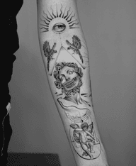 Surreal Bust Tattoo