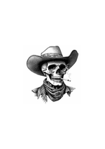 Smoking Cowboy Skeleton