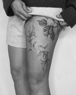 Graceful Koi and Floral Design