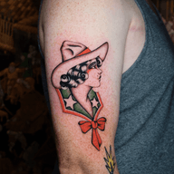 Cowgirl Portrait Tattoo
