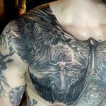 Absolutely inspiring free-hand chest tattoo (part of a full chest project) inspired by the magnificent art of the absolute master @beksinski and the stunning art of @justyna_koziczak . A huge thanks to @geist_ist_teufel for giving me your trust and freedom to create and explore new artistic realms with all of our tattoo projects! 🤘🏻 #inprogresstattoo #inspiration #surrealart #surrealtattoo #surrealism #linework #blackwork #blacktattoo #tattoo #art #darkart #darkartists #darkinkspiration #darkart_collective #darkartist #tattoolife #blackmetal #infernofestivalnorway #beyondthegatesfestival #dark_art_culture #tätowierung #berlin #tattooberlin #tattoodo #tatuaggio #berlintattooartist #italiantattooartist #kwadron #apocalypsetattoo #saraiusotattoo