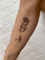 bold line mermaid tattoo