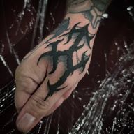 A fun little hand jammer for my buddy and fellow @saniderm ProTeam member @damnitwooddy 🙌😃🙌 Thanks for the trust brotha! If you don't already follow him, you best start! He's got some of the funniest videos around and is an awesome dude! Done at the Denver @villainarts show last month Proudly sponsored by: @saniderm ProTeam @phucstyxtattoosupply @blackwork_supply @blackworkgloves @peakneedles Much love 🤘❤️🤘 #tattooconvention #tattooerstattooingtattooers #tattooshow #freehandtattoo #scrpit #scripttattoo #calligram #calligramer #gothtattoo #gothtattoos #handtattoo #jobstopper #sanidermproteam #tattooart #tiktok #tattoodesign #art #design #tattooingfriends #villainarts #denver #rawpigments #axysrotary #travelingartist #convention #sullen #sullenclothing #inked #inkedmag @axysrotary @braniderm @rawpigments @cannainkd @industryinks @surreal_tattoo_dark @mohawkmatt_sfv @sullenfamily @sullenclothing @inkedmag @vegvisirbodyart