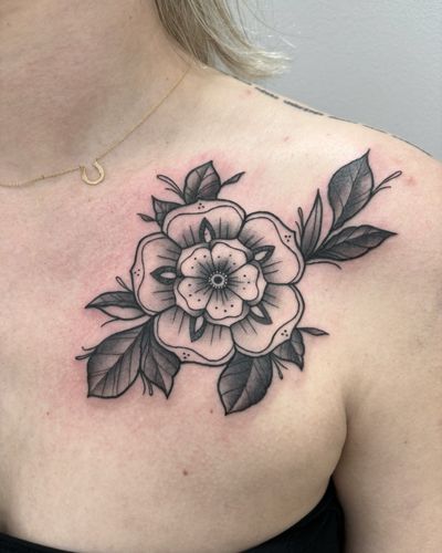 Tudor Rose #blackandgrey #ornamental #floral 