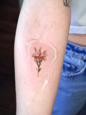 Flower, fine line tattoo, realism, micro realism