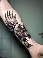 Raven and Norse Symbol Tattoo