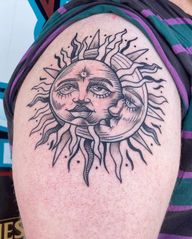 🌙🌞 #divinemasculine#divinefeminine #sunandmoon #sunandmoontattoo #lasvegas #lasvegastattooartist #lasvegastattooshop #blackworktattoo #blackandgreytattoo #tattooartist #armtattoo #suntattoo #moontattoo