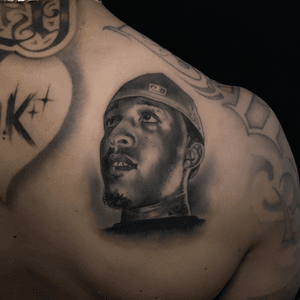 Memorial portrait on darker skin