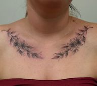 Symmetrical Floral Collarbone Pieces