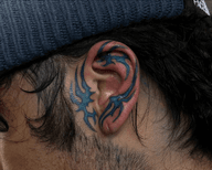 Blue Ear Tribal Swirl
