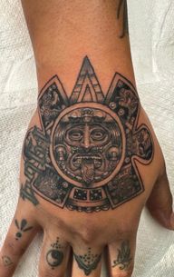 Aztec Sun Stone Tattoo