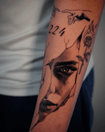 Broken Face Tattoo