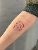 Walking Bear Outline Tattoo