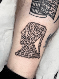 Weary traveler from my pilgrim badge flash. My books are open for April tattoos in London 📧