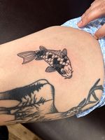 Black and Gray Koi Fish Tattoo