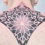 . . . . . #blackwork #dotworktattoos #geometricatattooapp #geometrictattoos #mandalatattoo
