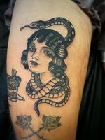 Woman and Snake Portrait