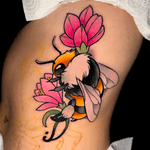 Bee and Flower Tattoo
