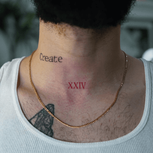 Small lettering tattoo style