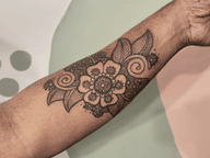 Henna-Style Floral Tattoo