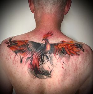 Phoenix cover up tattoo #colour #coverup
