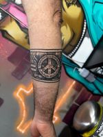 Stone-Textured Peace Sign Band