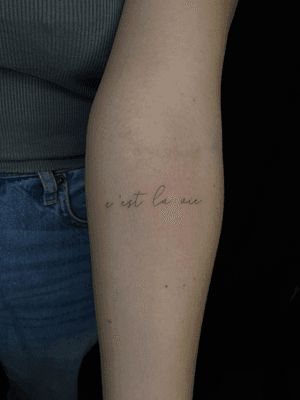 Small lettering tattoo style