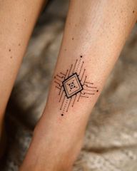 Ornamental tech adornment for my friend Shy ✩₊?⊹ Loved doing this one! Inspired me to possibly make some tech inspired flash mixed in with organic elements in the future :) — I only have a couple days left in May open to book! June is now also open for booking ☺️ DM or go to the link in bio to book ?