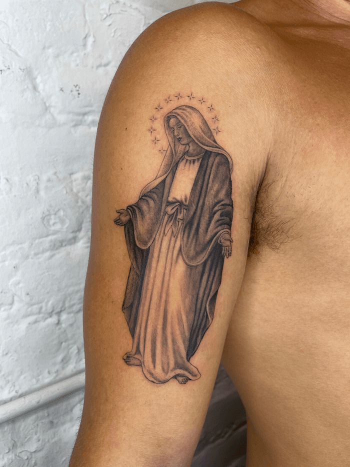 Virgin Mary Tattoo • Tattoodo, image size:700x933
