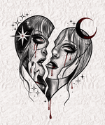 Broken Heart - Ideal for thigh. - First come first served. - A video of me drawing this design is available on Instagram 