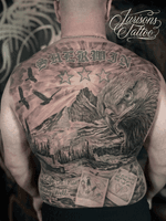 Eagle and Mountain Landscape