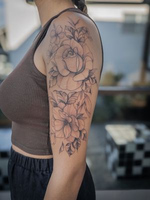Stunning fine line rose tattoo design by Steffan Eagle, perfect for those who appreciate delicate and intricate artwork.