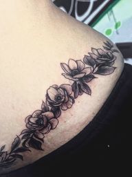 Floral piece for scar camouflage 🥰 Customized design #scartattoocover #scartattoo #floraltattoo #tattooartist #tattooartistnyc