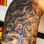 Cartoon Football Player Tattoo