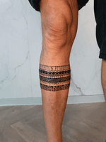 Leg Band Tattoo with Runes