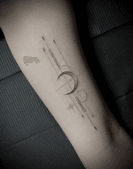Fine Line Celestial Roman Numeral Tattoo
