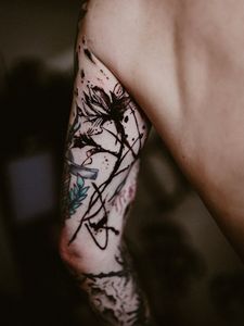 Abstract Floral Ink Splatter