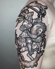 BERLIN • NOV & DEC BOOKS OPEN in the wonderful space of @der_grimm_tattoo • November - 11/17 • December - 9/15 Thanks Bennet Done in Berlin at @der_grimm_tattoo Repost Guest: 🇬🇧 LONDON ✥ 2025 • @sixtyink • books open 🇮🇹 BASSANO ✥ 25/30 November • @sparkleytattoostudio • fully book . @eclipse.tattooink @pepax.official @blackclaw @barberdts_it @dankubin @bishoprotary @engraverstattoos . #blackworktattoo #linework #illustrationtattoo #engravingtattoo #berlin #stainedglasstattoo #antonioboston #tattoo #knight #knighttattoo