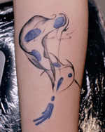 Abstract Blue and Black Swirl