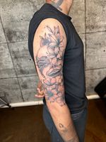 Skull and Flowers Tattoo