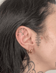 Patternwork ornaments on the ear