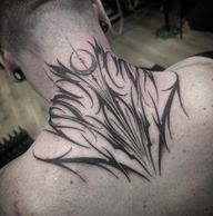 Back of the neck tattoo for Reece today - - - - - - #blackwork#blackworkers#blackworktattoo#blackworktattoo#blacktattoo#darktattoo#darktattoos#tribal#blackworktribal#necktattoo#gothictattoo#gothcitattoos#goth#blackworksubmission