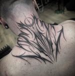 Back of the neck tattoo for Reece today - - - - - - #blackwork#blackworkers#blackworktattoo#blackworktattoo#blacktattoo#darktattoo#darktattoos#tribal#blackworktribal#necktattoo#gothictattoo#gothcitattoos#goth#blackworksubmission